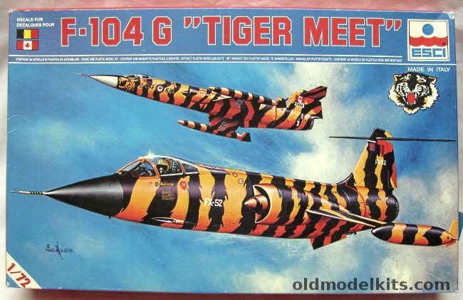 ESCI 1/72 Lockheed F-104G 'Tiger Meet' Starfighter - Belgian Air Force 31 Sq 10th FB Wing 1978 / Canadian Air Force 439 Sq 1st Wing Woodbridge 1969, 9013 plastic model kit